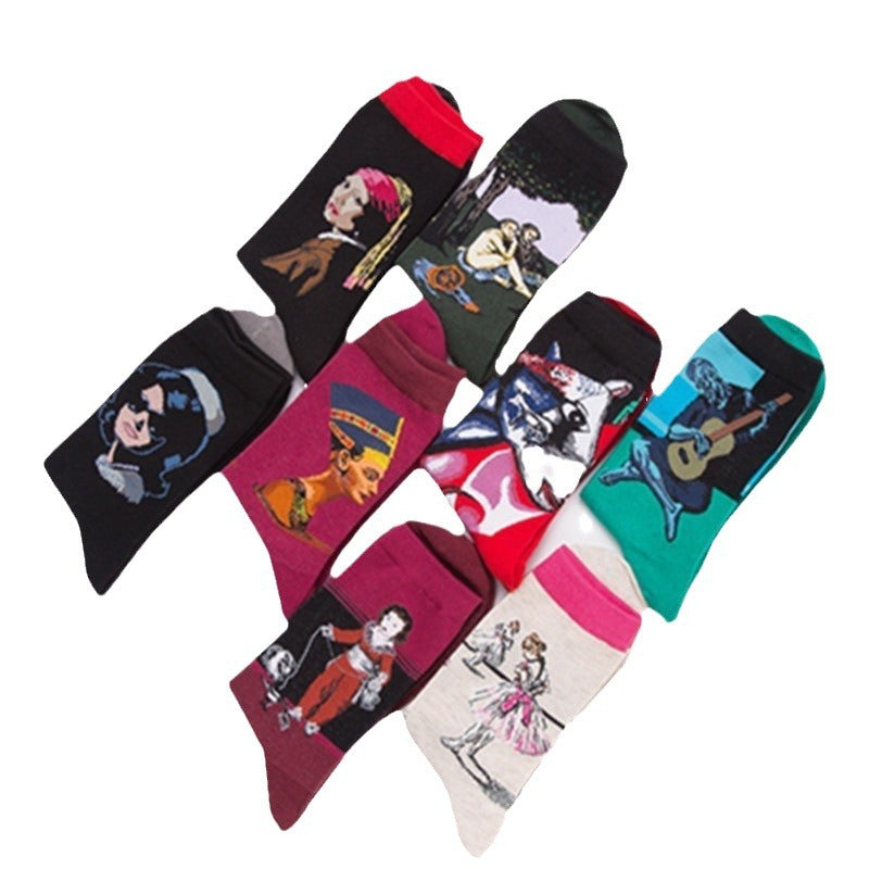 Art Portrait Crew Socks - Lantern Boy