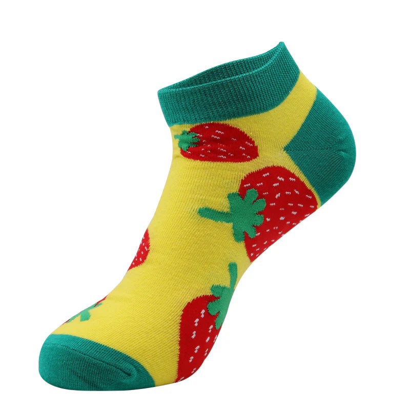 Unisex Summer Pattern Boat Socks – Thin Cotton Casual No-Show Socks