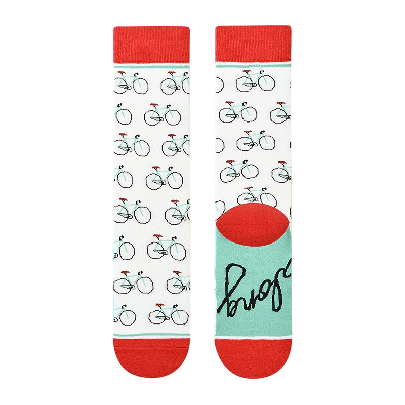 Women’s Illustrated Character Mid-Calf Socks – Soft Moisture-Absorbing Winter Socks