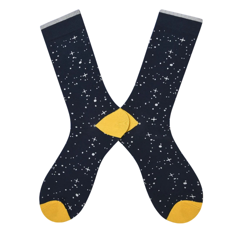 Men’s Relaxed Streetwear Crew Socks – Cotton-Blend Fall Winter Long Socks