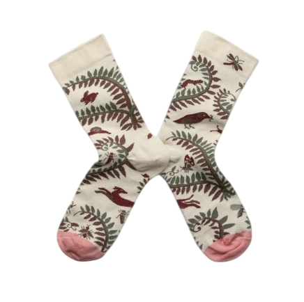 Women’s Maillard Animal Portrait Crew Socks – French-Inspired Vintage Art Socks