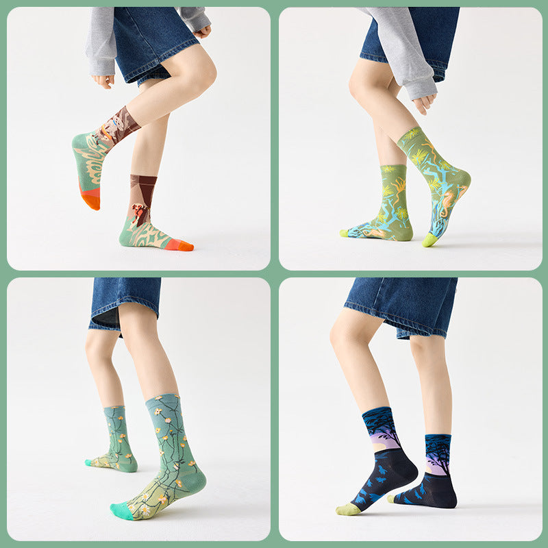 Gallery Edit Art-Inspired Combed Cotton Crew Socks