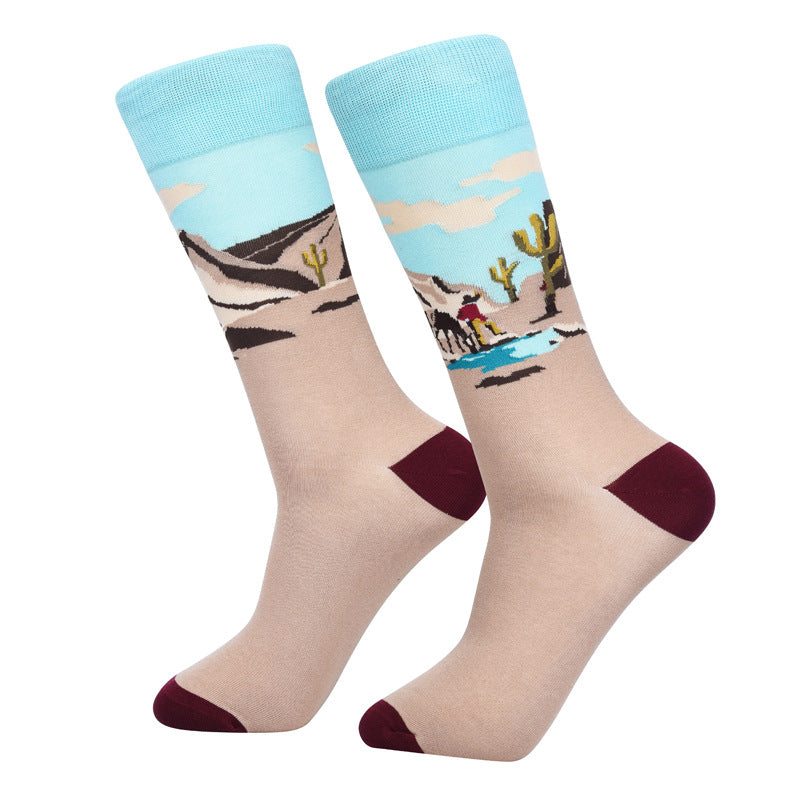 Men’s Gallery Graffiti Tube Socks – Soft Combed Cotton-Blend Casual Socks
