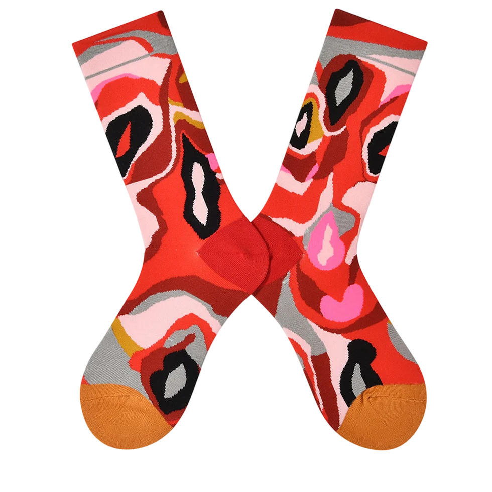 Women’s Color-Pop Hare Long Socks – Playful Nordic-Inspired Fall Winter Socks