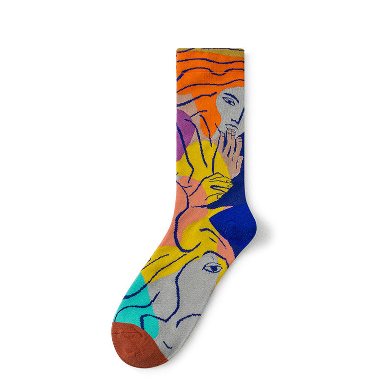 Gallery Edit Art-Inspired Combed Cotton Crew Socks