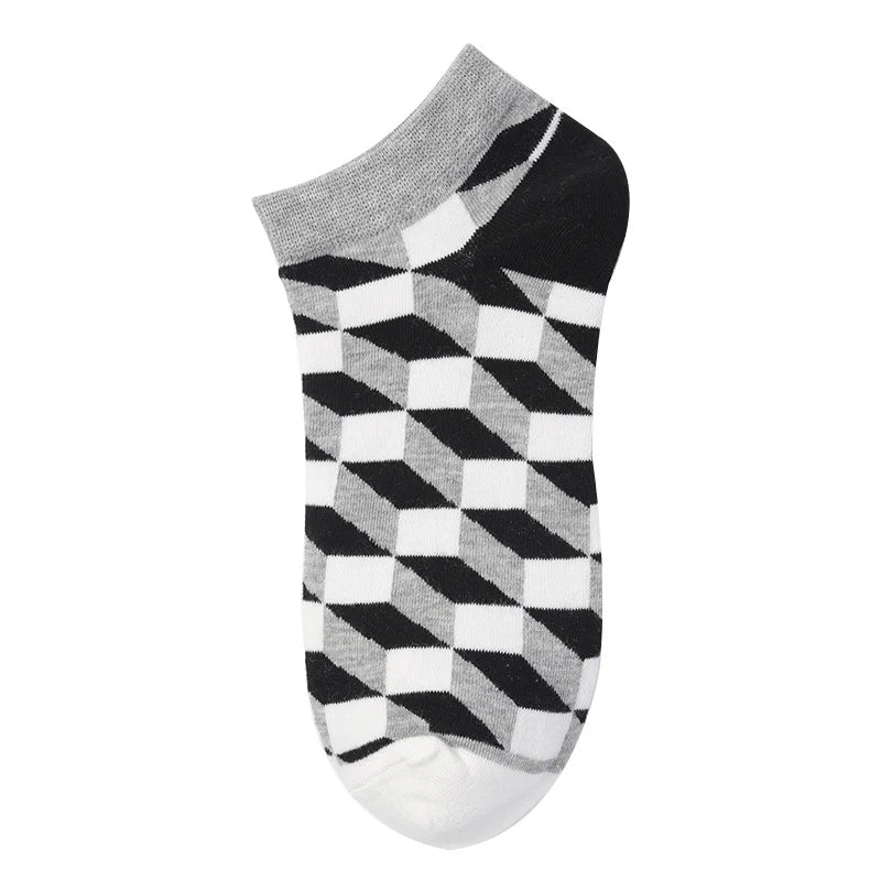 Unisex Fruit & Abstract Animal Boat Socks – Thin Cotton Summer No-Show Socks