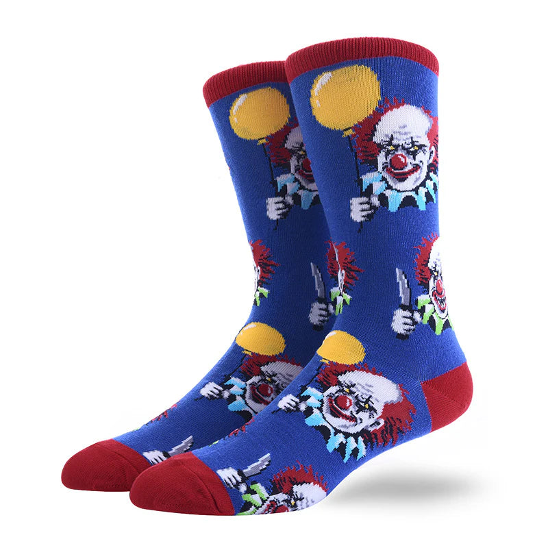 Men’s Retro Portrait Crew Socks – Vintage-Inspired Winter Casual Socks