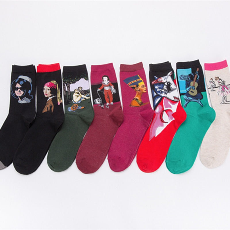 Art Portrait Crew Socks - Black Woman Portrait