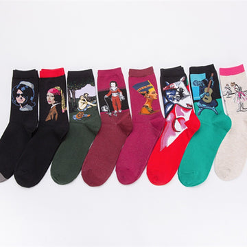 Art Portrait Crew Socks - Black Woman Portrait