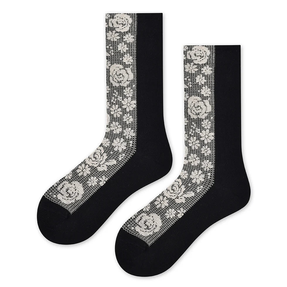 Women’s Refined Silk-Blend Mid-Calf Socks – Minimal Luxe Spring Summer Socks