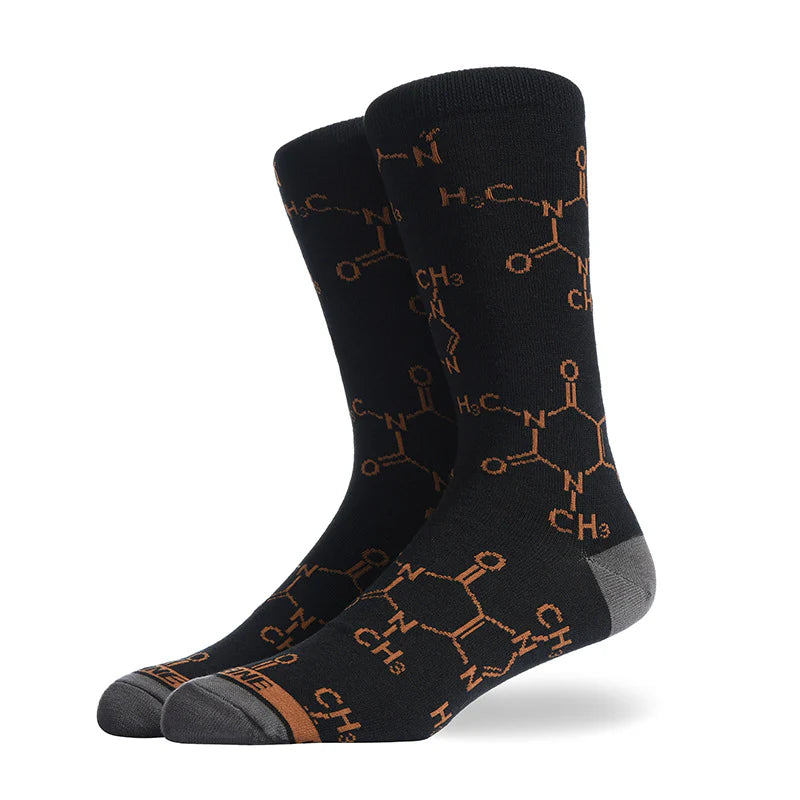 Men’s Burger & Fries Crew Socks – Novelty Cotton-Blend Socks for Fall Winter