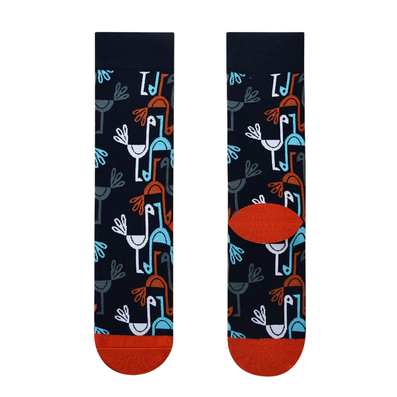 Women’s Whimsical Art Straight-Cuff Socks – Casual Long Socks for Cool Weather