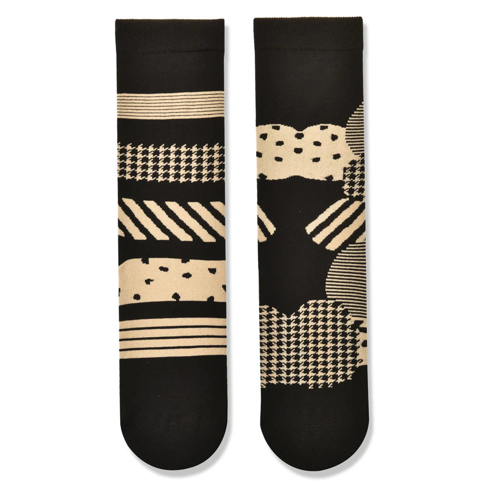 Women’s Cartoon Jacquard AB Long Socks – Playful Cotton-Blend All-Season Socks