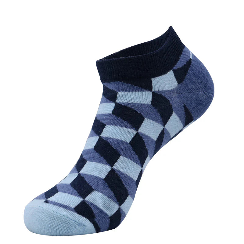 Unisex Playful Summer No-Show Socks – Fruit Animal Geometric Cotton Boat Socks