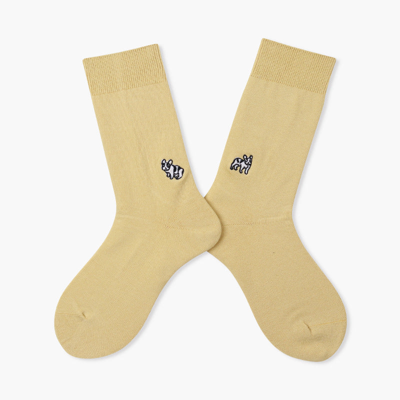 Unisex Berry Stitch Mid-Calf Socks – Combed Cotton-Blend Matching Everyday Socks