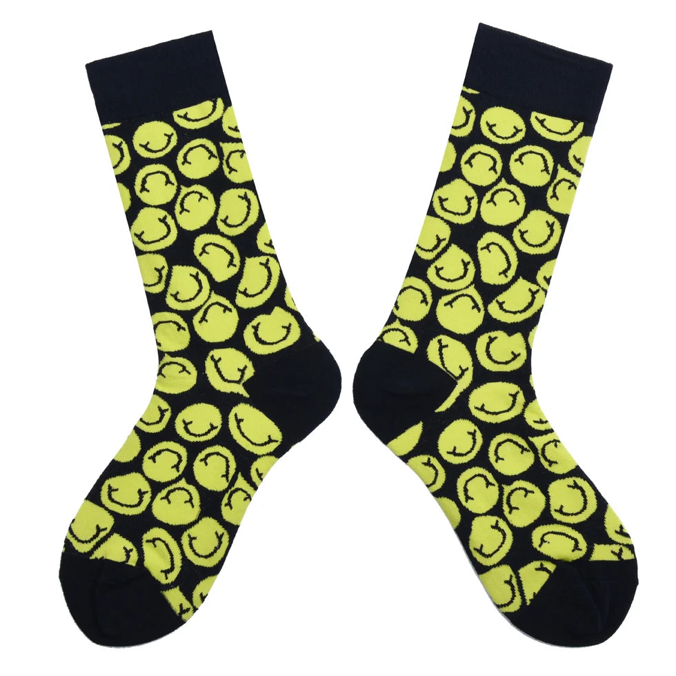 Women’s Quirky Mascot Jacquard Crew Socks – Moisture-Absorbing Cotton-Blend Socks