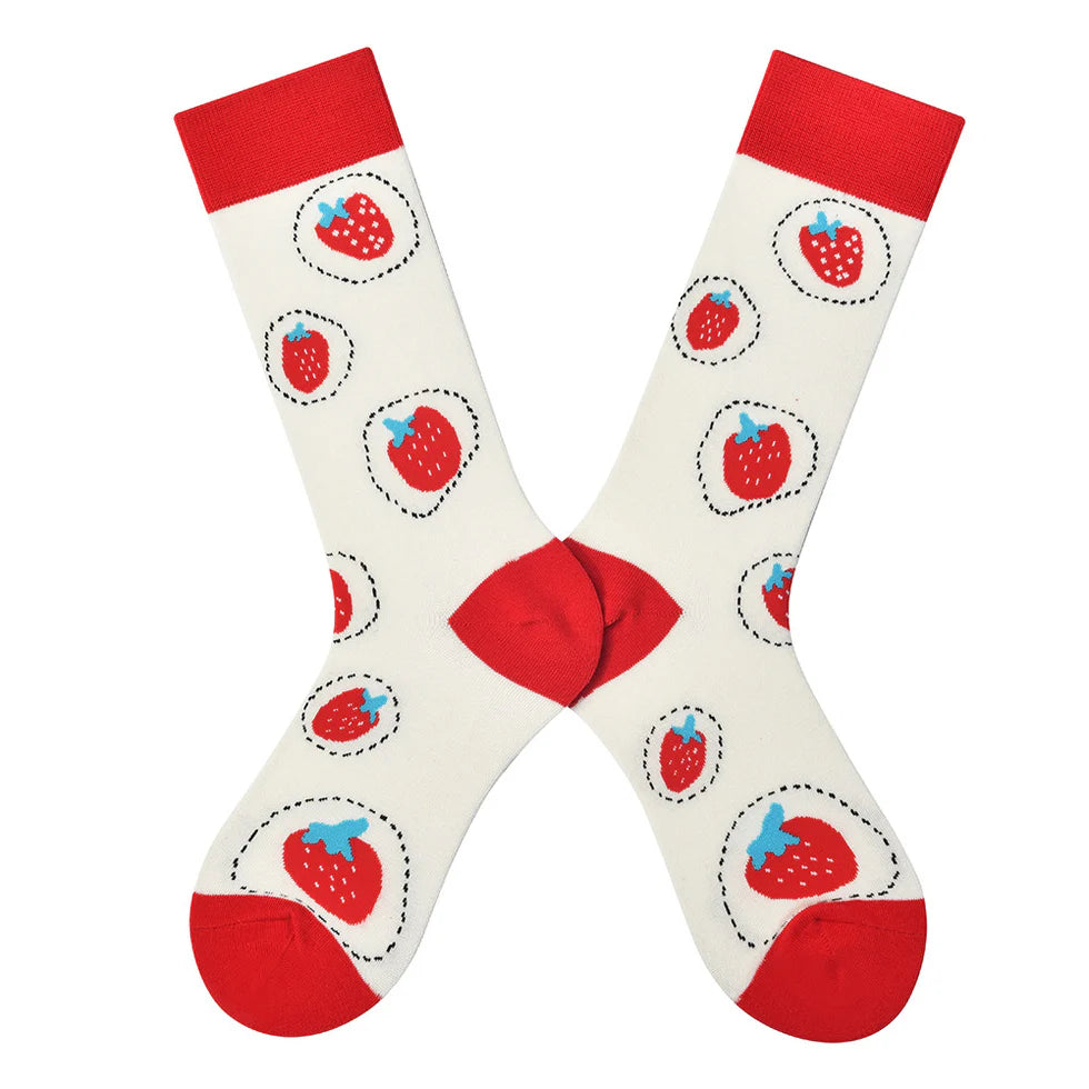 Women’s Happy Letter Color-Pop Crew Socks – Sweet All-Season Cotton-Blend Socks