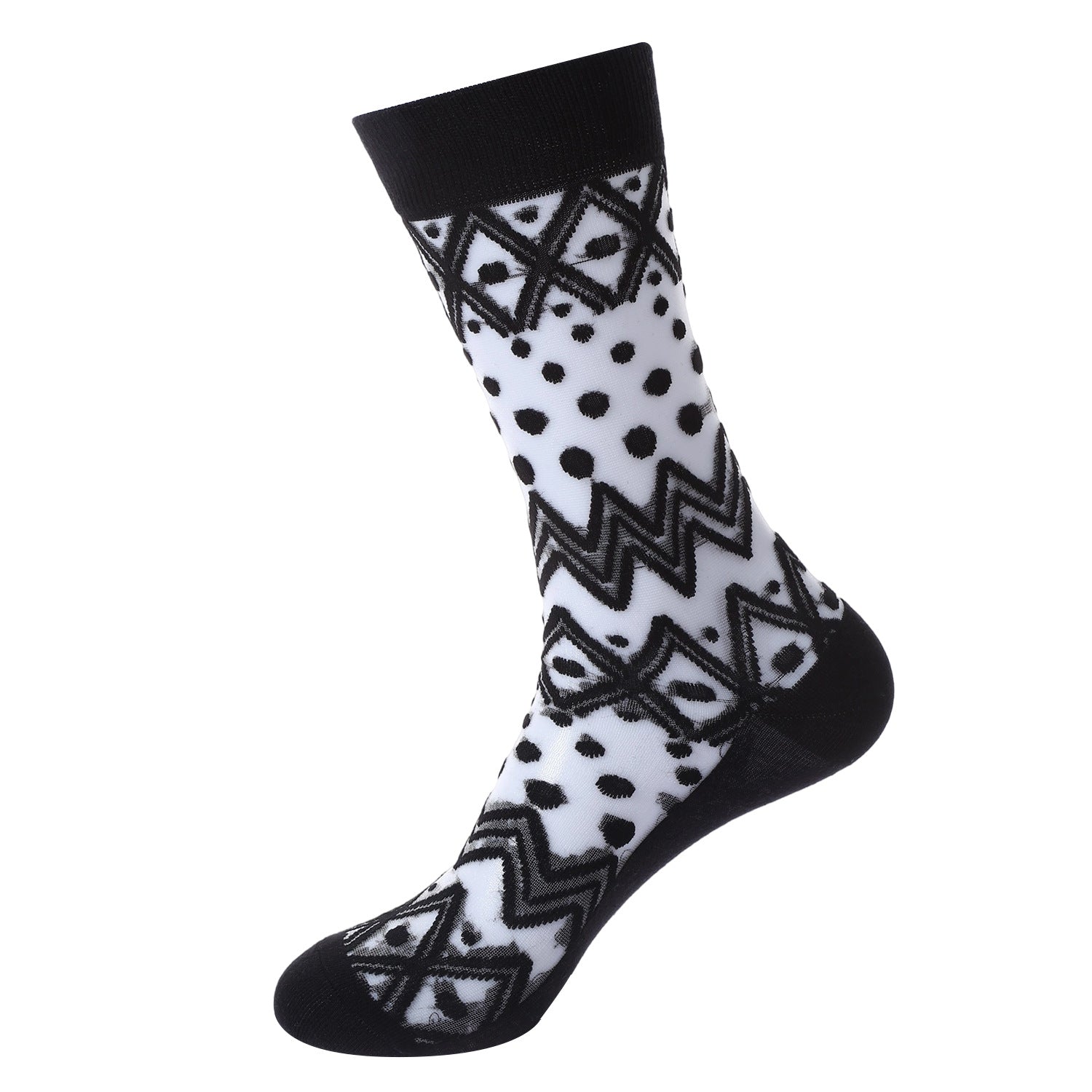 Sheer Floral Butterfly Crew Socks