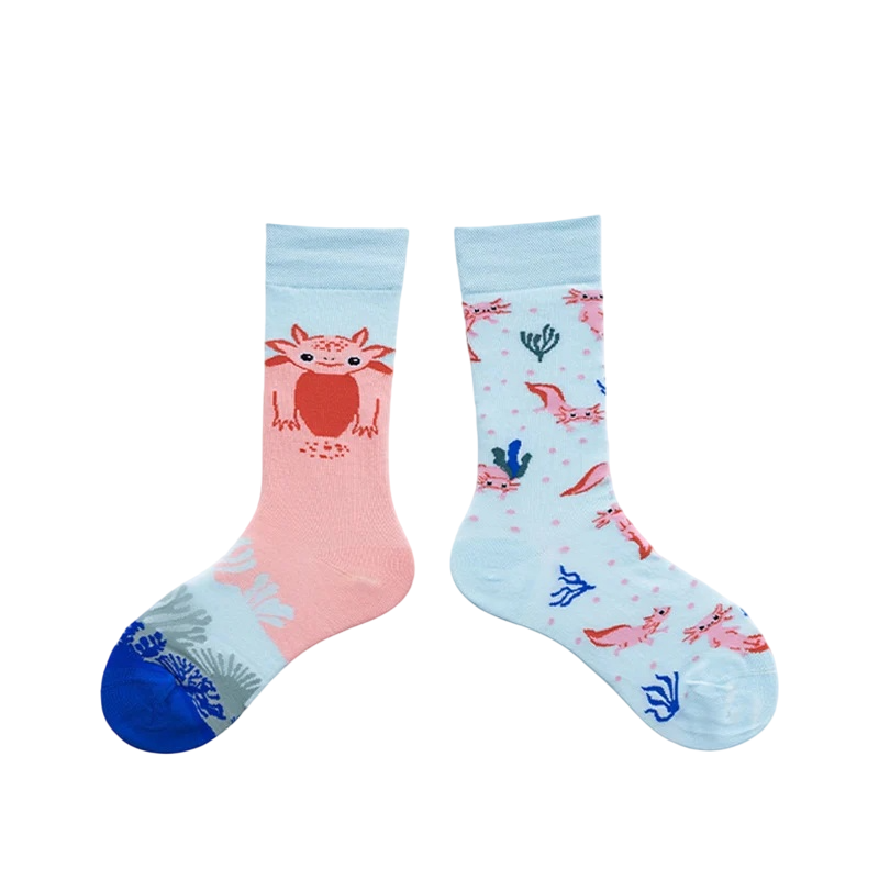 Unisex Split-Pair Cartoon Crew Socks – Creative Cotton-Blend Fall Winter Socks