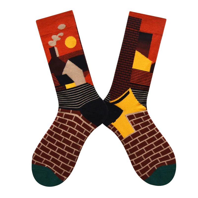 Women’s Meadow Leaf Long Socks – French Country Style Cool-Season Socks