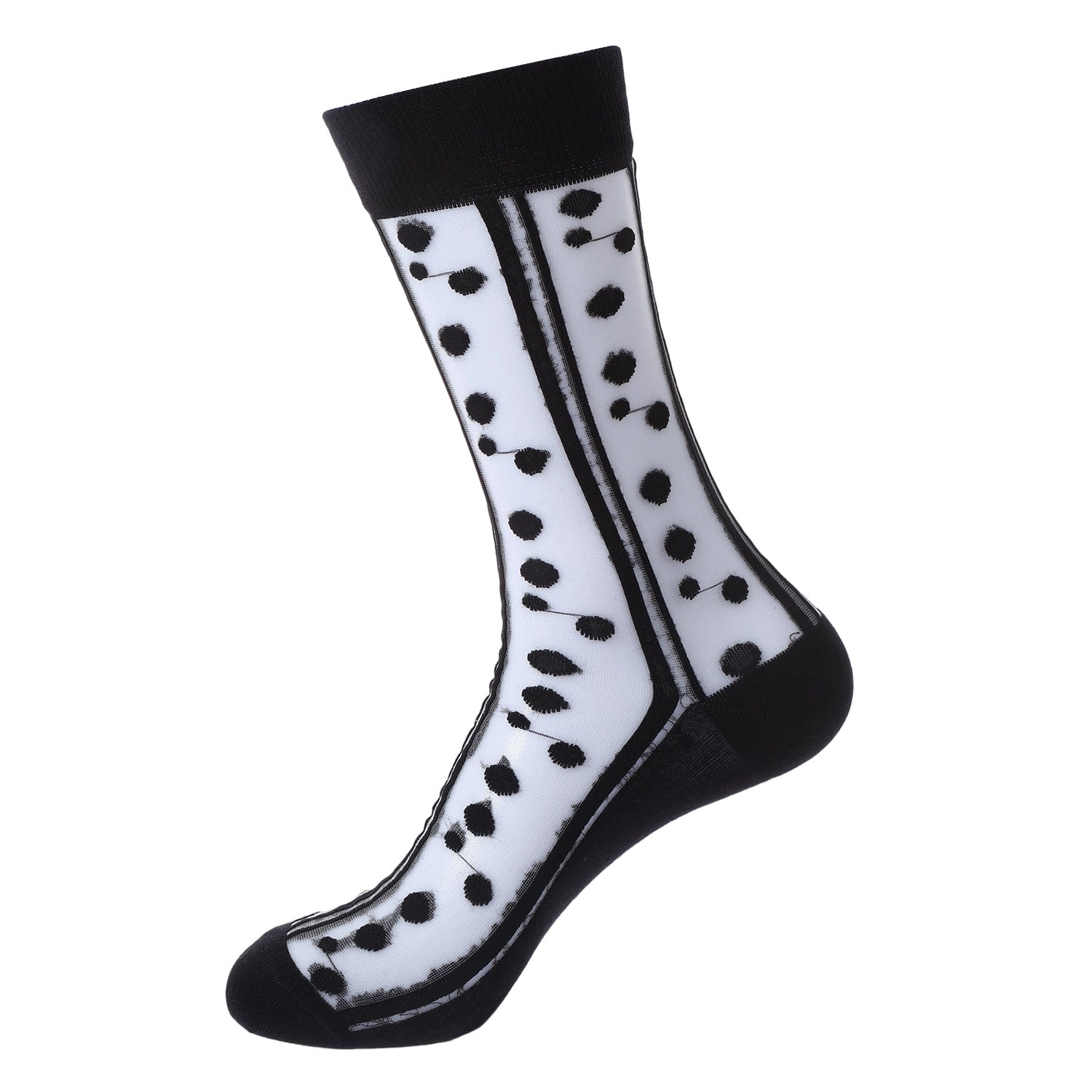Sheer Floral Butterfly Crew Socks