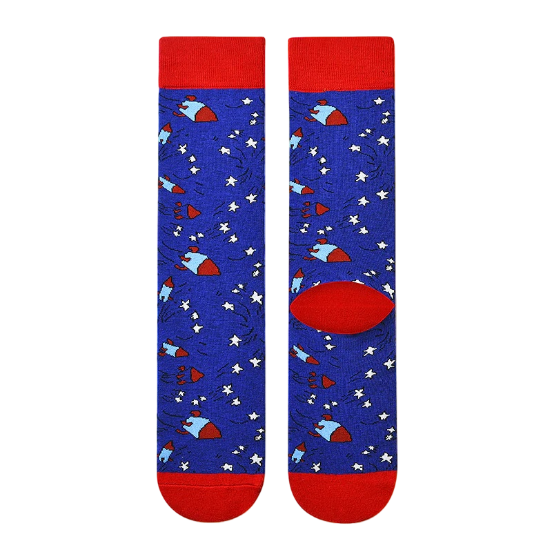 Women’s Novelty Animal Art Tube Socks – Relaxed Cotton-Blend Autumn Socks