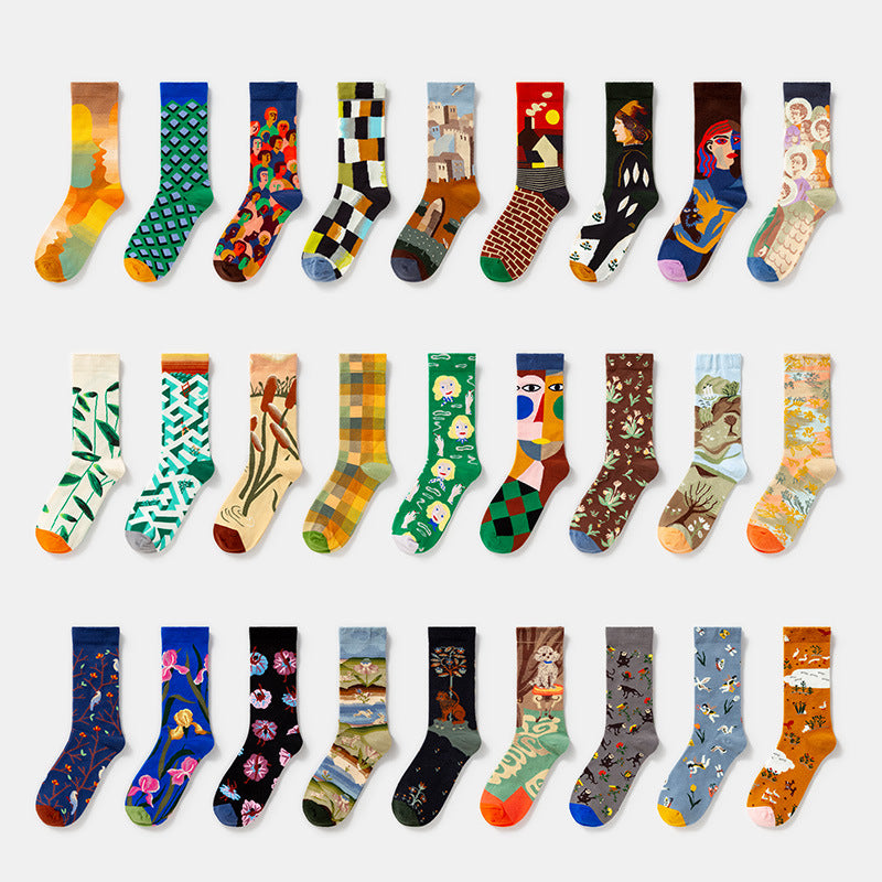 Gallery Edit Art-Inspired Combed Cotton Crew Socks