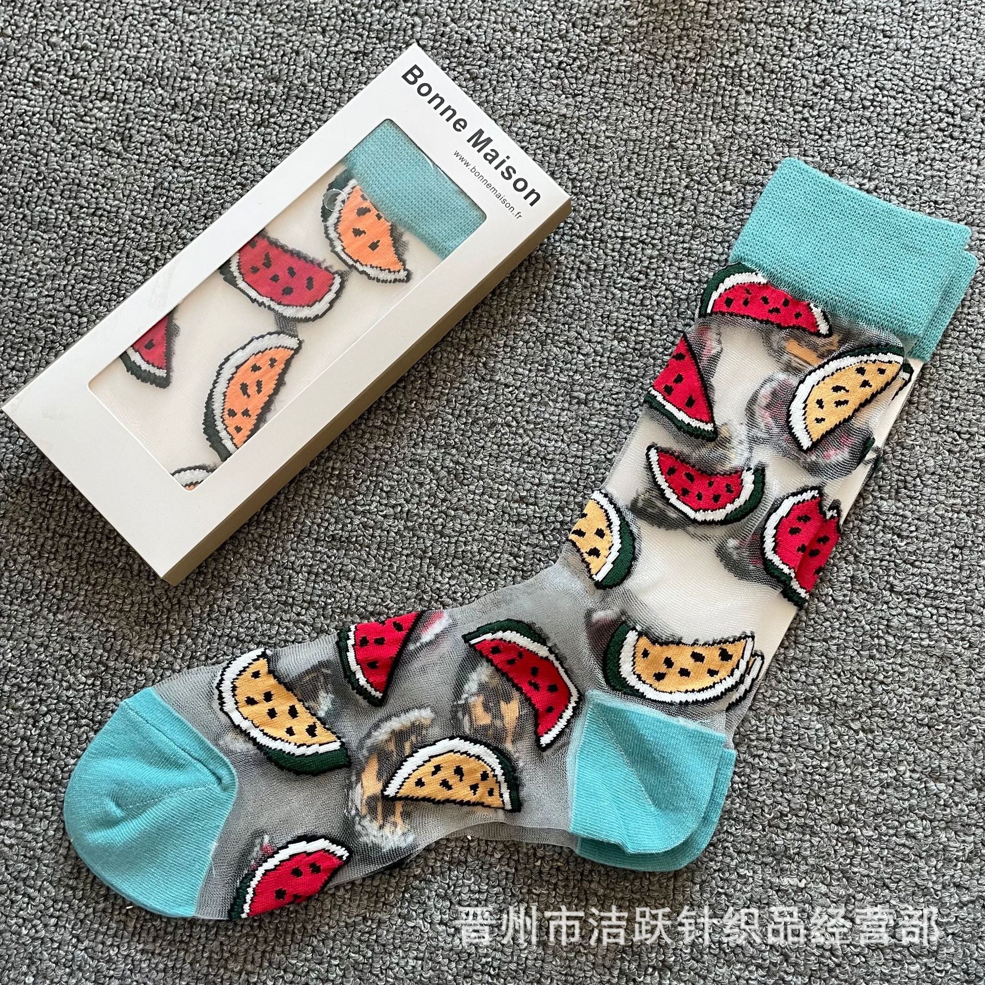 Bonne Sheer Pattern Crew Socks