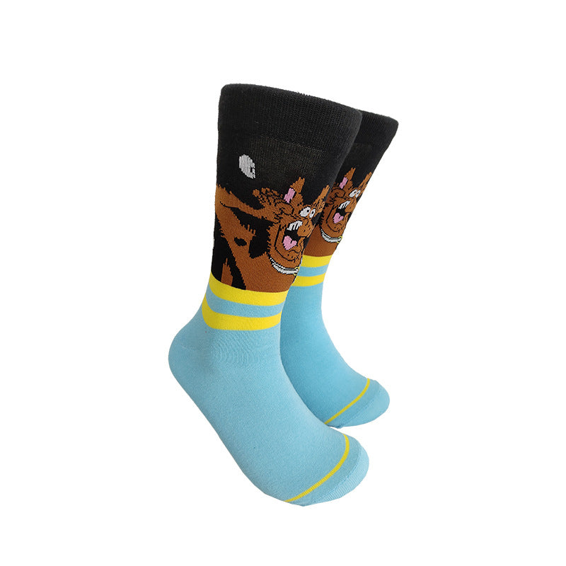 Unisex Mischievous Animal Crew Socks – Quirky Long Socks for Fall Winter