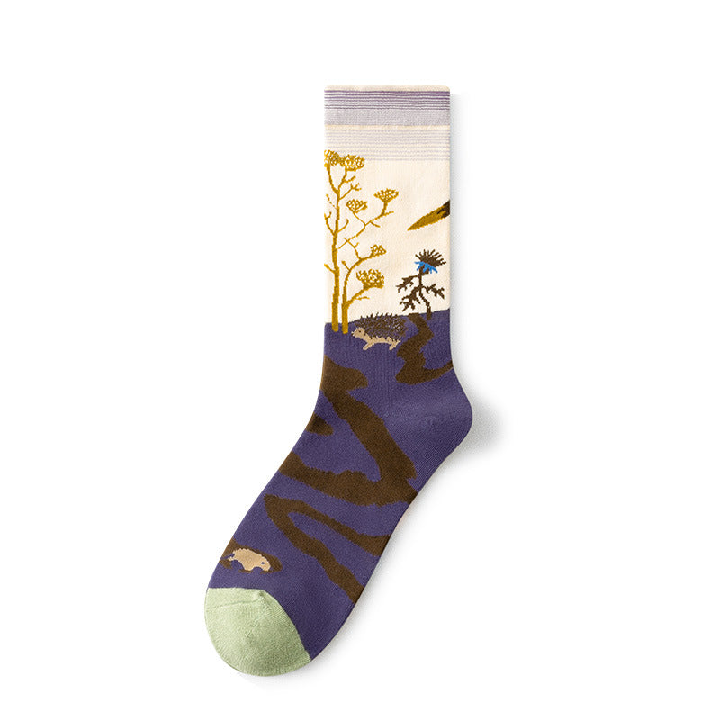 Gallery Edit Art-Inspired Combed Cotton Crew Socks