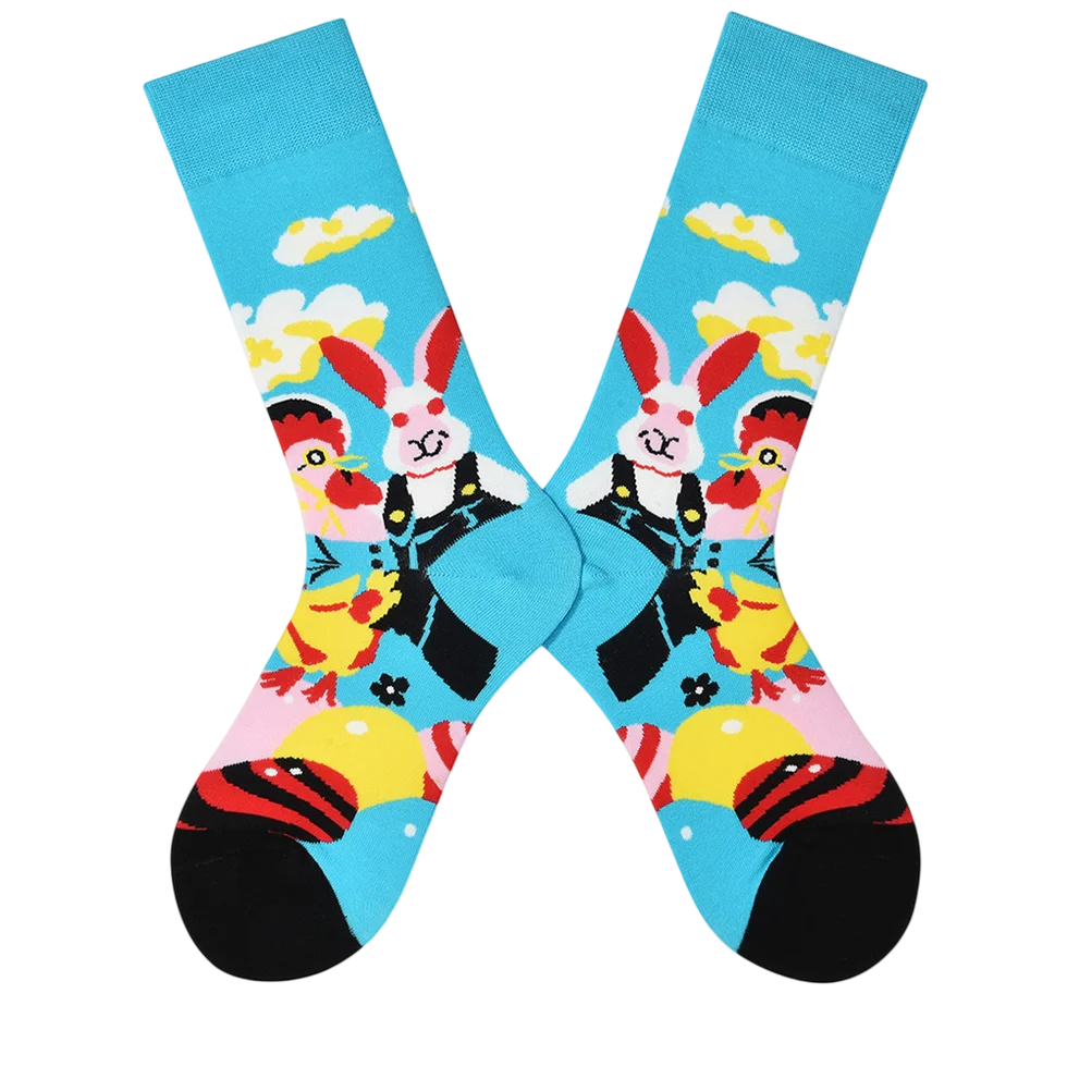 Women’s Cheerful Bunny High-Crew Socks – Soft Moisture-Absorbing Everyday Socks