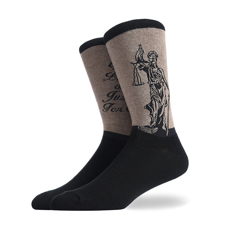 Men’s Street Food Crew Socks – Quirky Burger and French Fry Everyday Socks