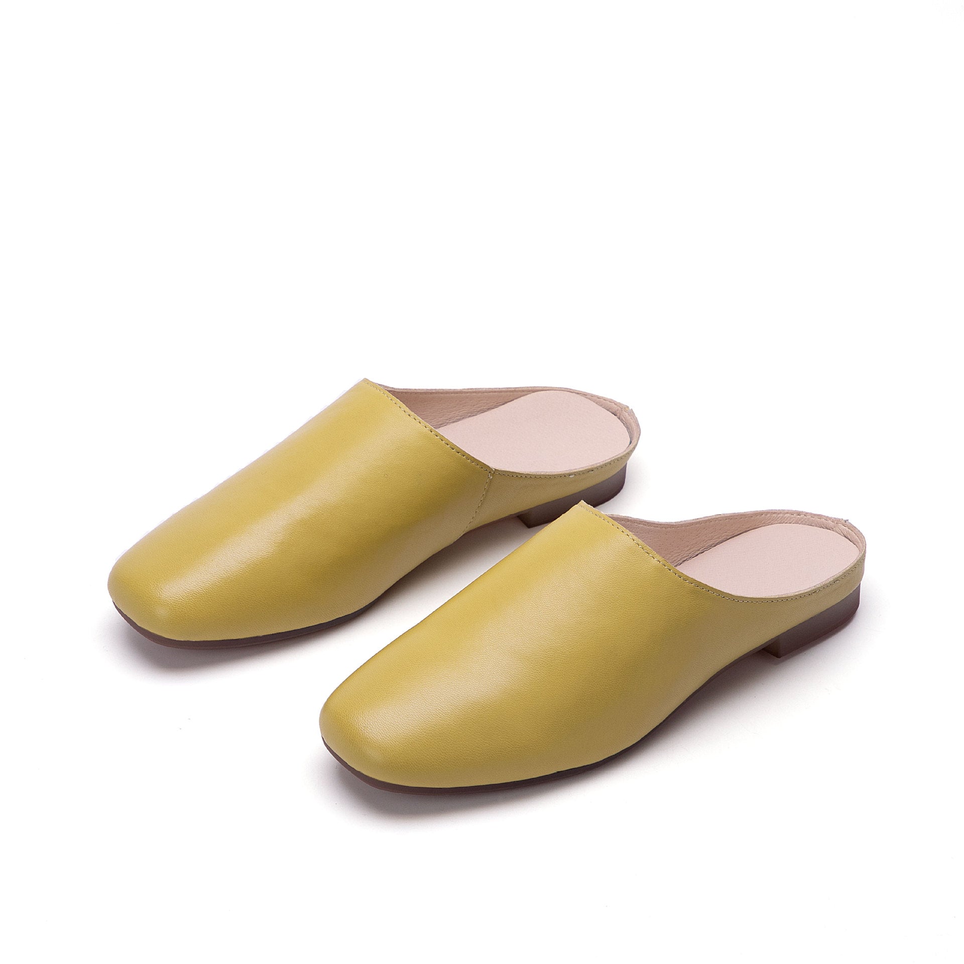 Women’s Leather Square-Toe Mule Flats