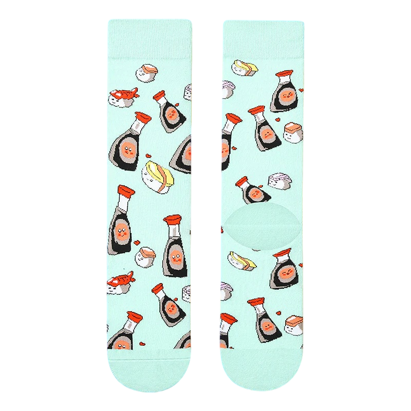 Women’s Offbeat Cartoon Long Socks – Straight-Leg Cotton-Blend Everyday Socks