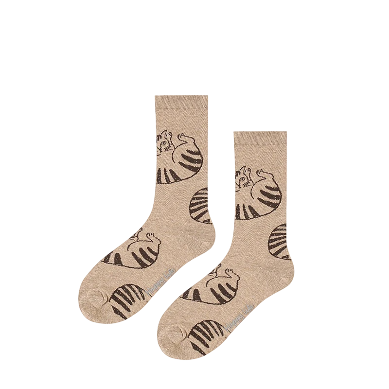 Women’s Gallery Animal Mid-Calf Socks – Elegant Moisture-Absorbing Casual Socks