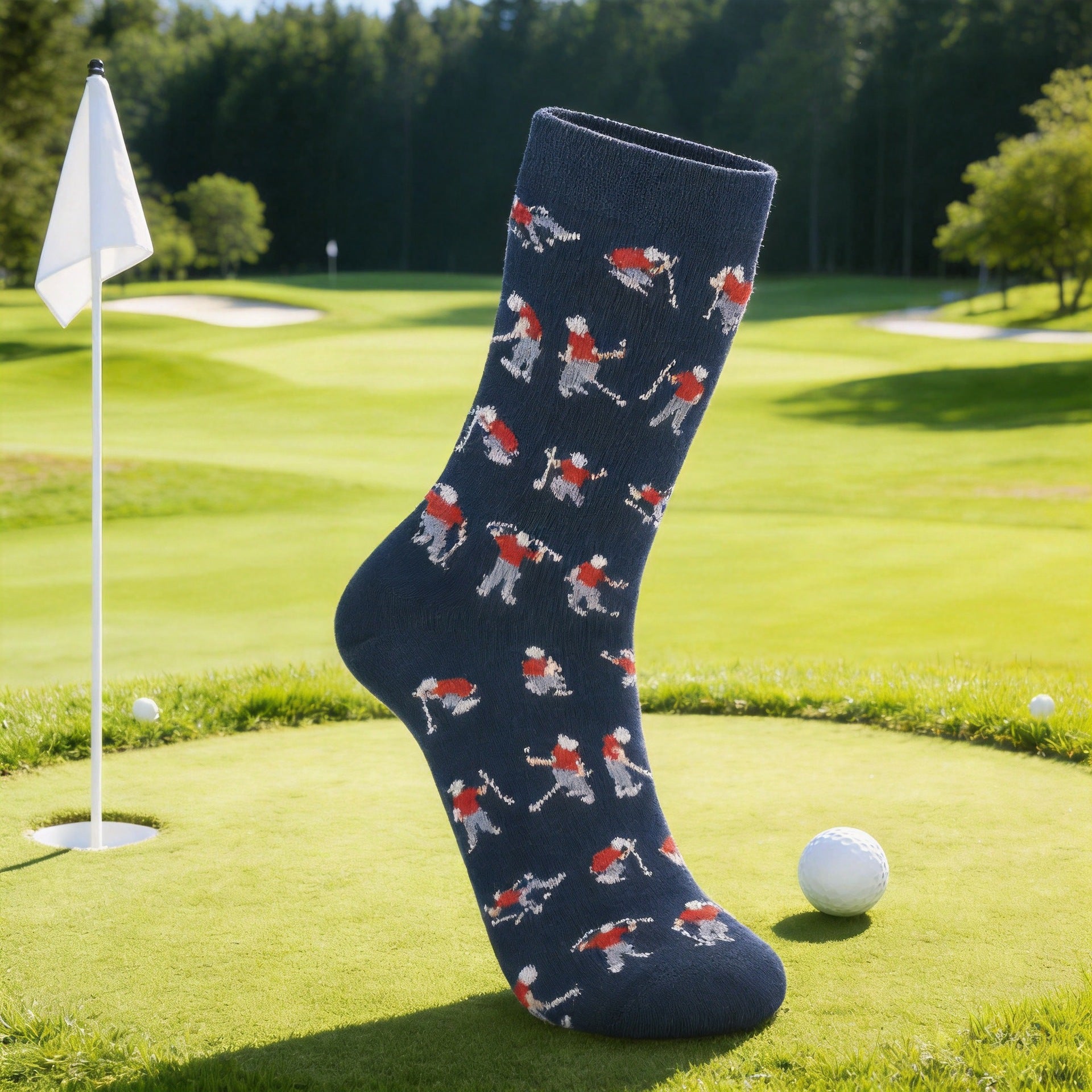Men’s Fairway Icon Crew Socks – Classic Novelty Business Casual Socks