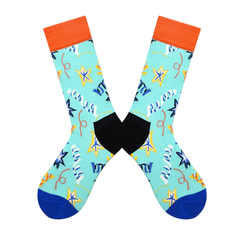 Women’s Abstract Critter Tall Socks – Color-Pop Scandinavian-Inspired Casual Socks