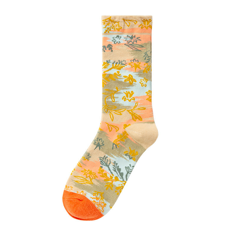 Gallery Edit Art-Inspired Combed Cotton Crew Socks