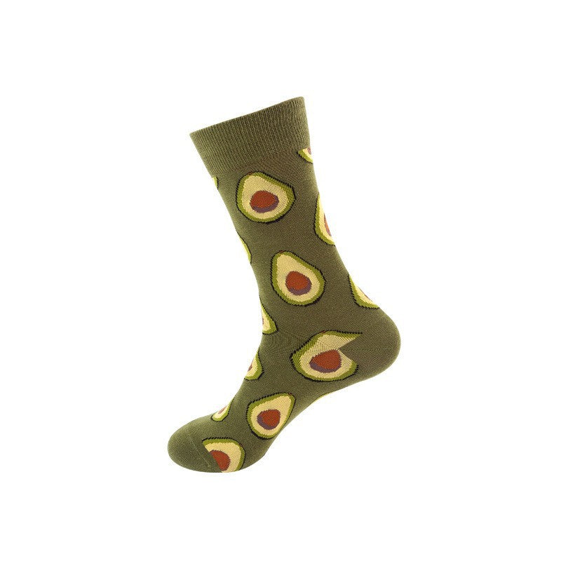 Unisex Sweet Treat Graphic Crew Socks – Novelty Polyester Couple Socks for Fall Winter