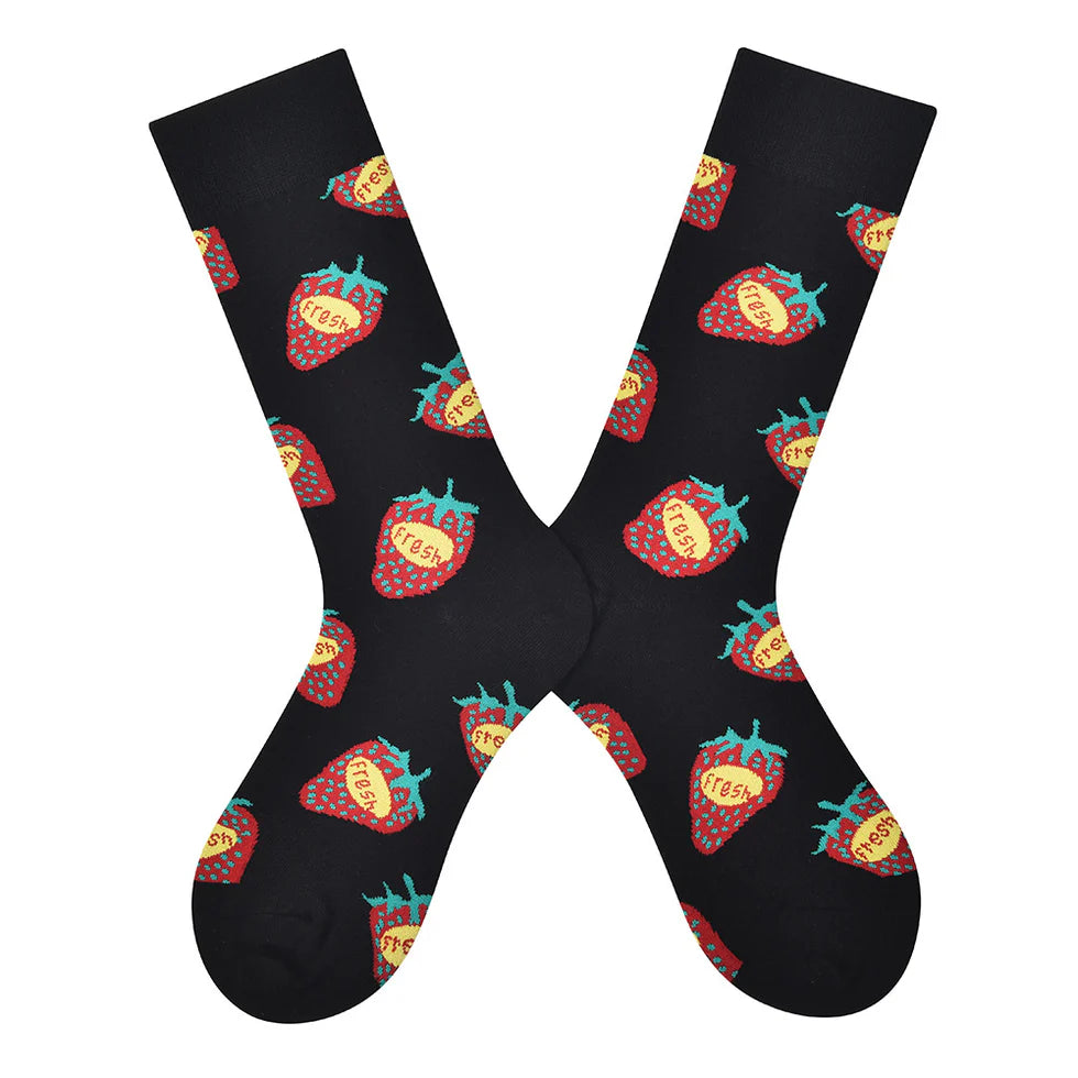Women’s Dopamine Color Crew Socks – Playful Happy Letter Casual Socks