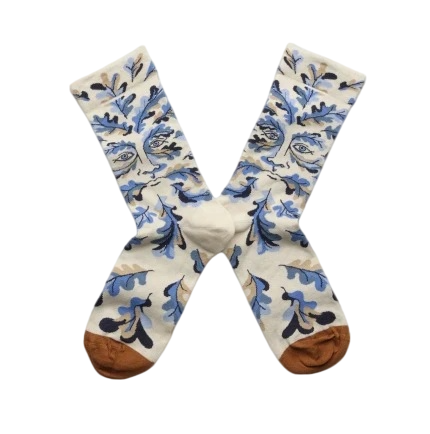 Women’s Maillard Animal Portrait Crew Socks – French-Inspired Vintage Art Socks