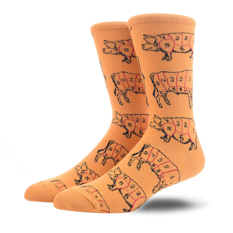 Men’s Sushi Roll Mid-Calf Socks – Vintage-Inspired Novelty Casual Socks