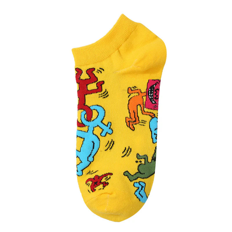 Unisex Summer Fruit Pattern Boat Socks – Thin Low Cut Cotton Socks