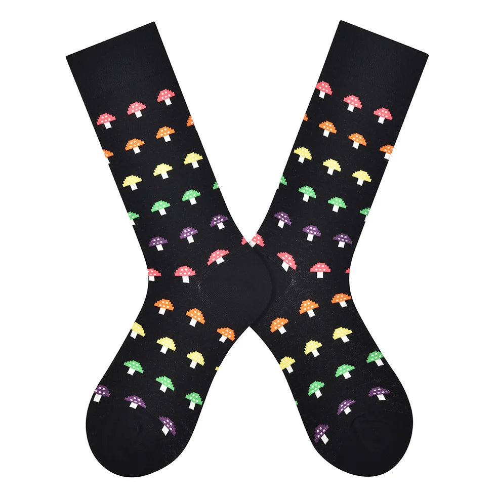 Women’s Happy Letter Color-Pop Crew Socks – Sweet All-Season Cotton-Blend Socks