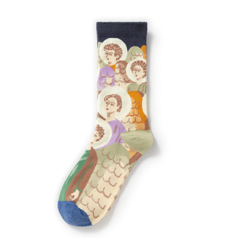 Gallery Edit Art-Inspired Combed Cotton Crew Socks