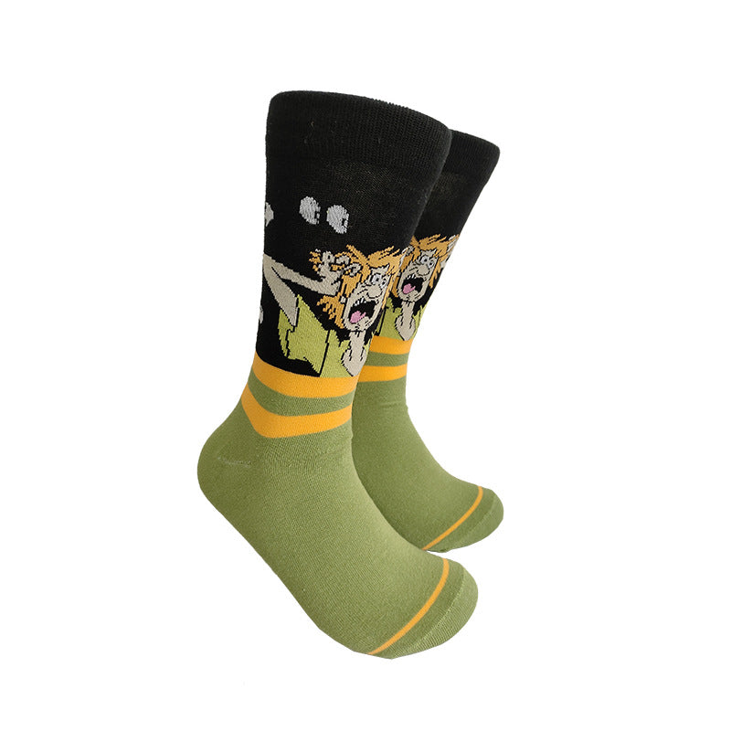Unisex Mischievous Animal Crew Socks – Quirky Long Socks for Fall Winter