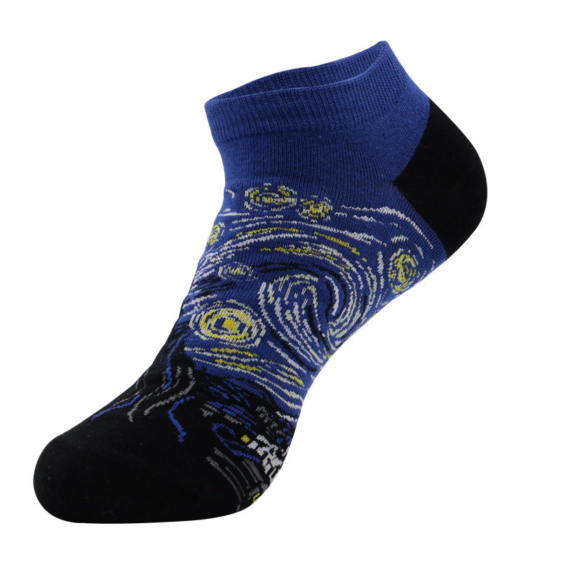 Men’s Whimsical Fruit Boat Socks – Lightweight Moisture-Absorbing Low-Cut Socks
