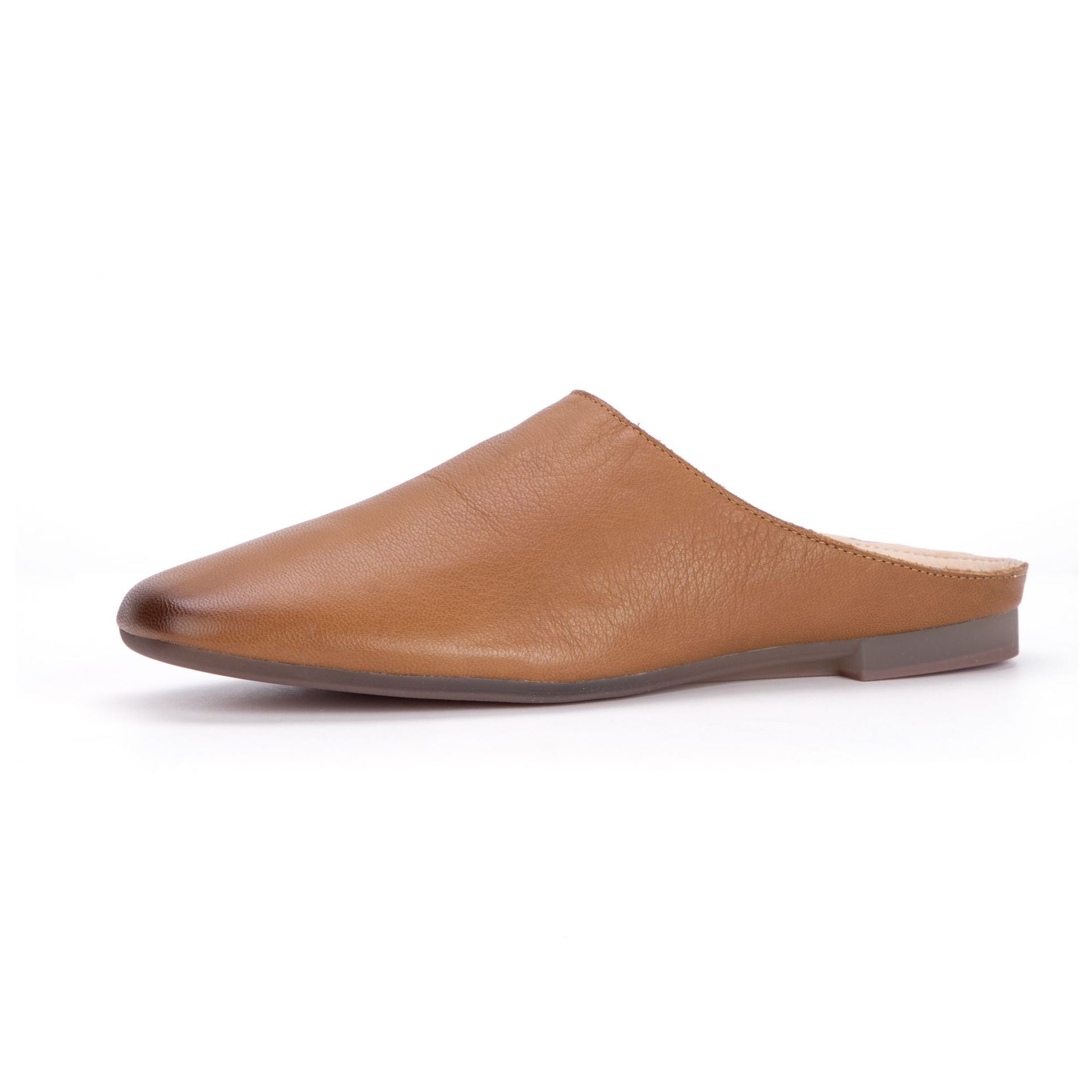 Women’s Leather Square-Toe Mule Flats