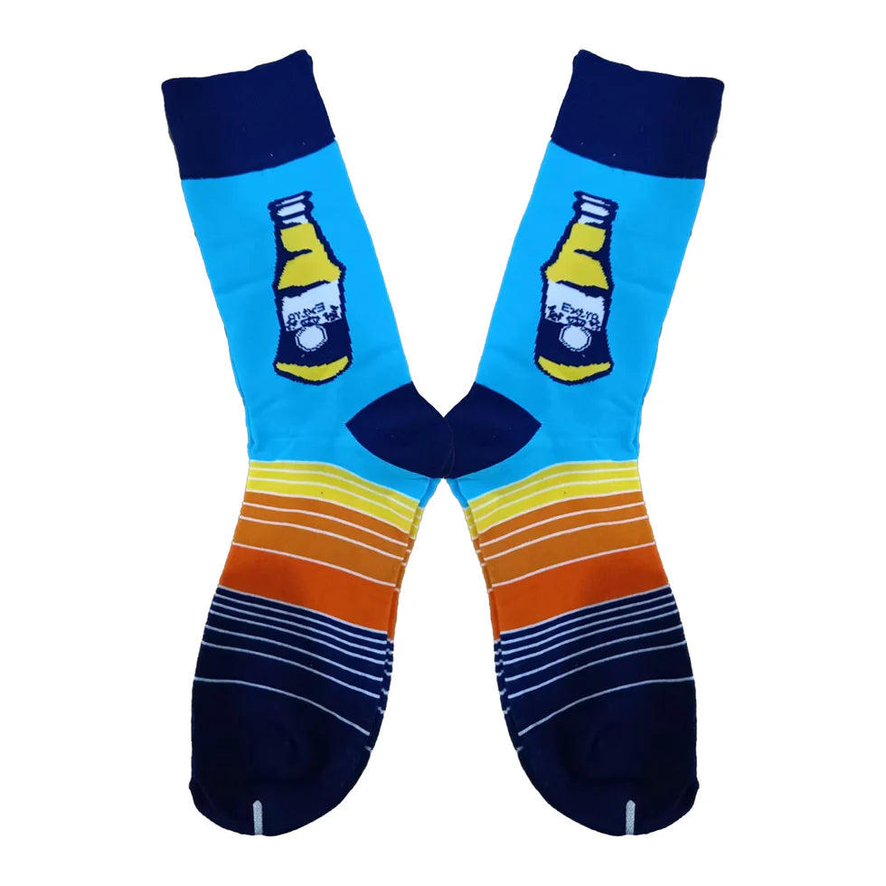 Men’s Harajuku-Inspired Crew Socks – Creative Cotton-Blend Streetwear Socks