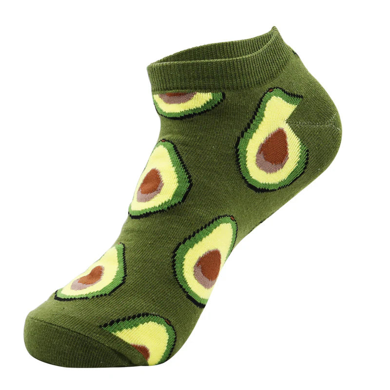 Men’s Playful Produce Boat Socks – Breathable Low-Cut Spring Summer Socks